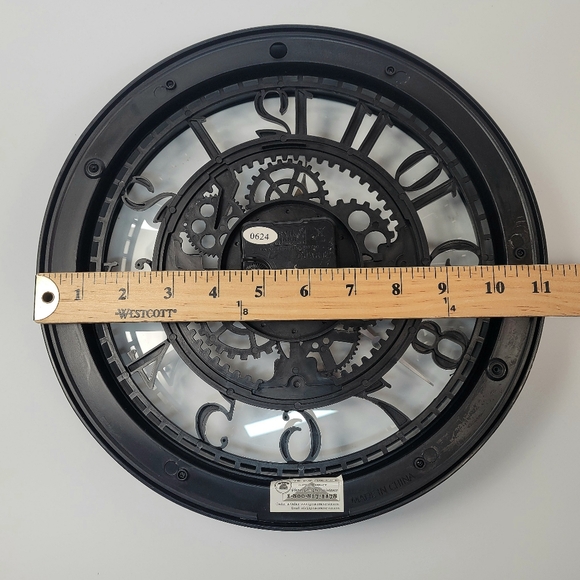 Sterling And Noble Rustic Gear Wall Clock Steampunk No9 Black Industrial Style - Picture 4 of 12